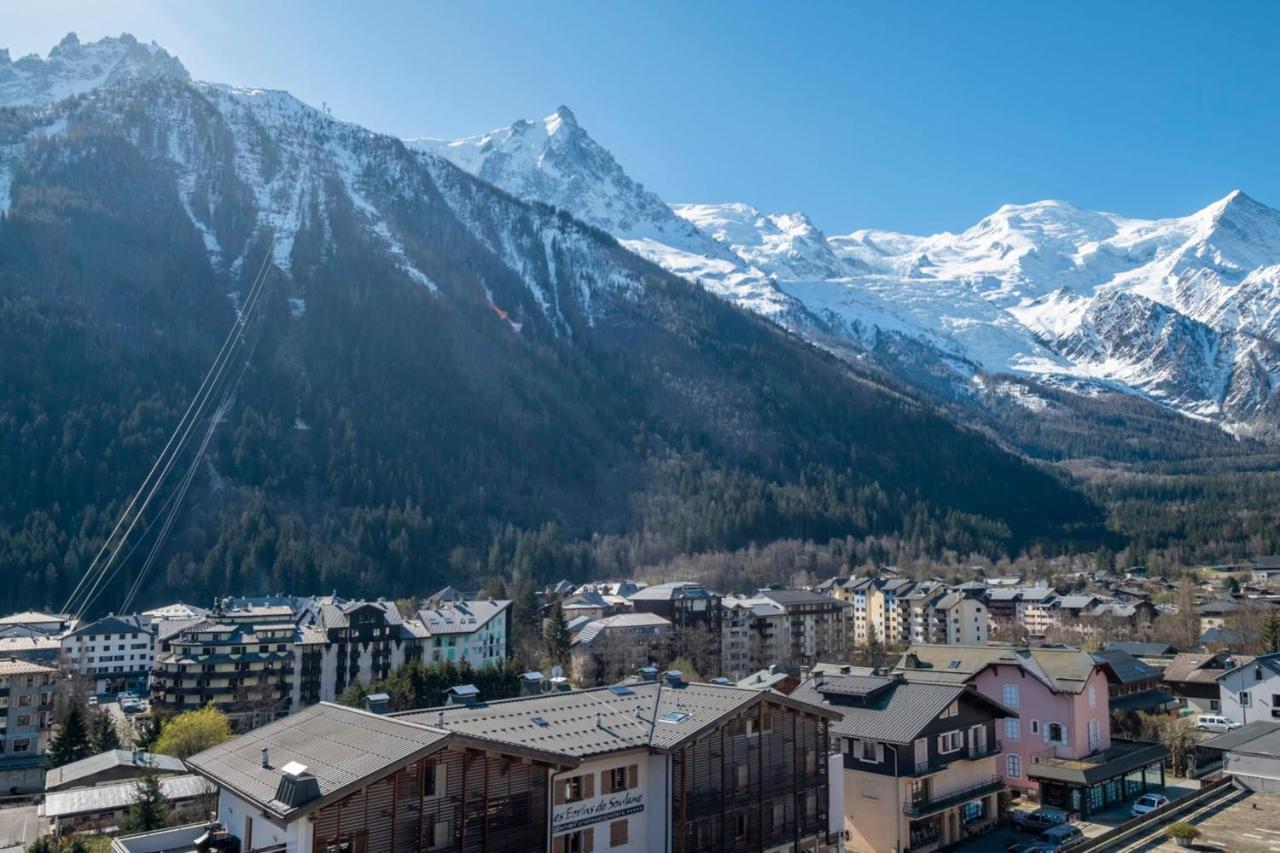 Modern Studio With Mont Blanc View And Pool Chamonix Bagian luar foto